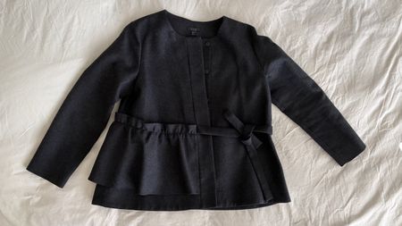 Jacke mit Wollanteil dunkelgrau meliert