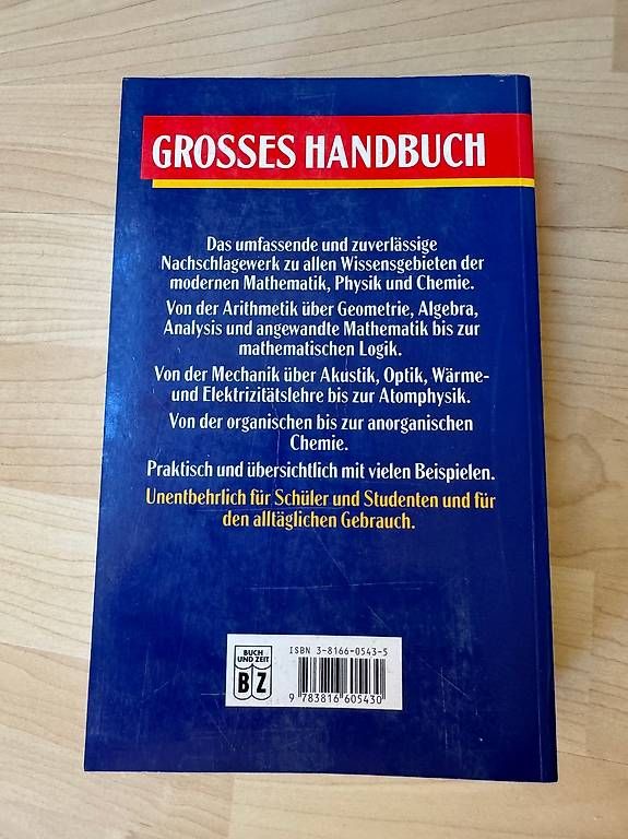 Libri: Mathematik Physik Chemie  grosses Handbuch – Usato da Leuggern venduto da gemshow 3
