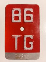 Velonummer TG 86 plaque Velo