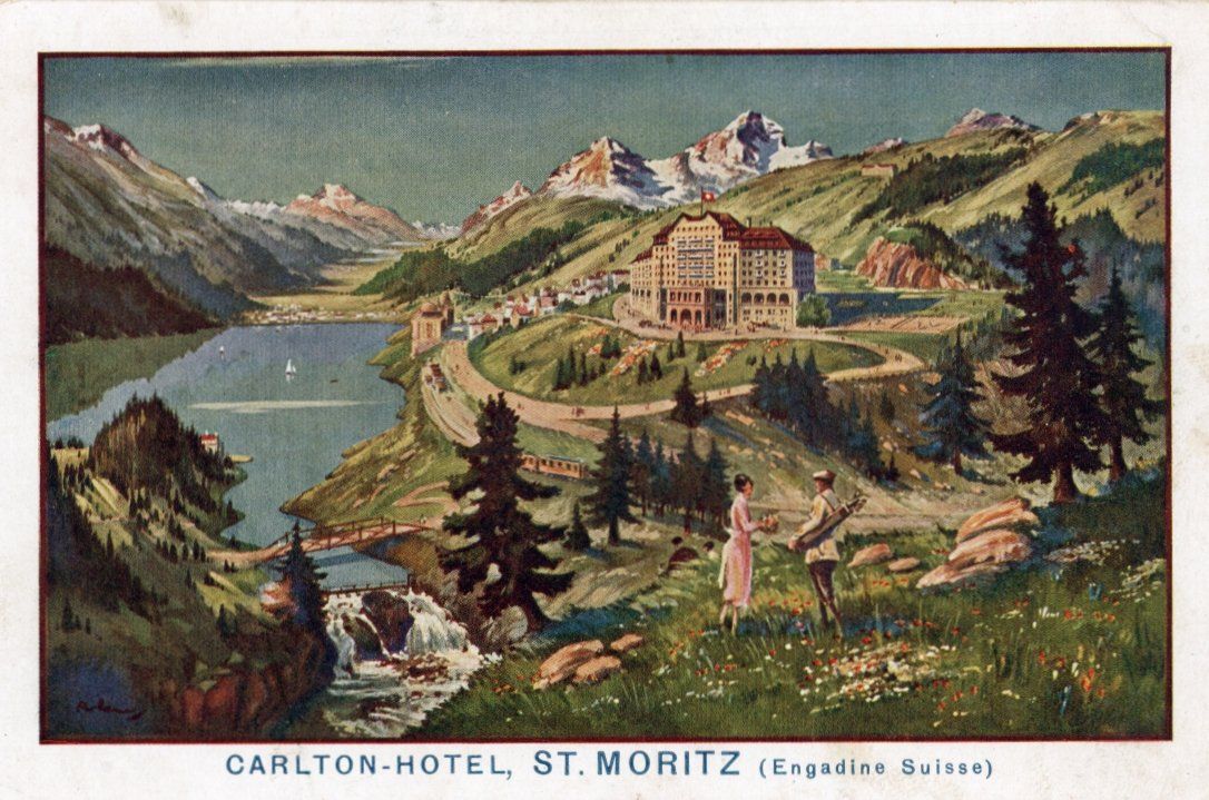 Ansichtskarten: St. Moritz  GR   -    CHARLTON-HOTEL   (Engadin) – Gebraucht aus Brig von Valcards54