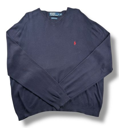 Pull Ralph Lauren à col V bleu marine , Taille XXL