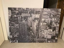Grosses Leinwandbild New York, 200 x 140 cm, schwarz-weiss