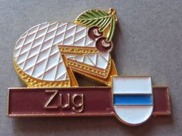 PIN, KANTON ZUG WAPPEN, KIRSCHTORTE SPEZIALITÄT, CHRIESI