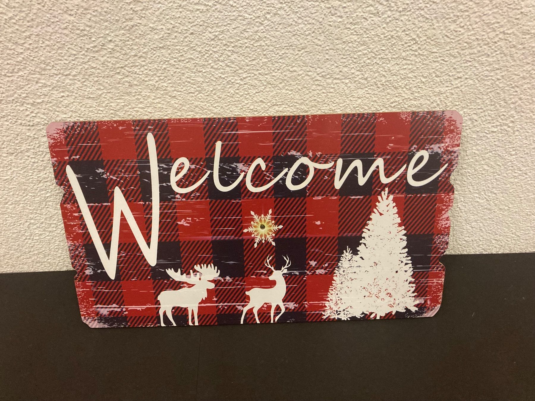 Tutte le decorazioni: Bild aus Holz "Welcome" mit 1 LED, Timer, ca. 40 x 24 cm – Nuovo e nell'imballaggio originale da Neuenhof venduto da jorogo 3