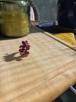 Bague fleur rouge tendance