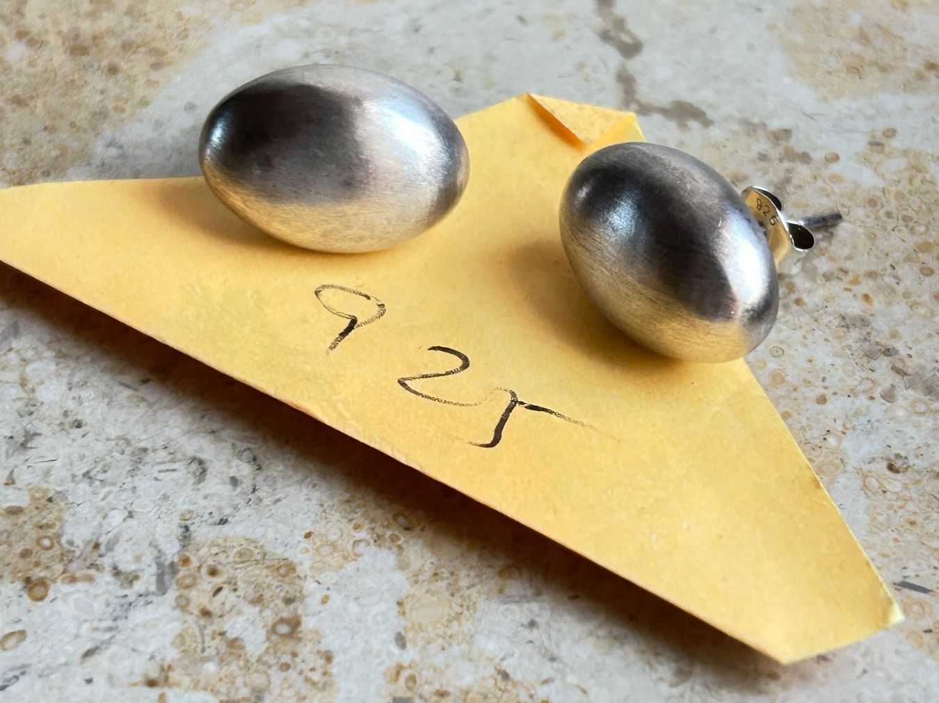 Ohrringe & -stecker: Ohrenstecker voll OVAL (sterling silber) – Gebraucht aus Dittingen von Bijoubelle 7