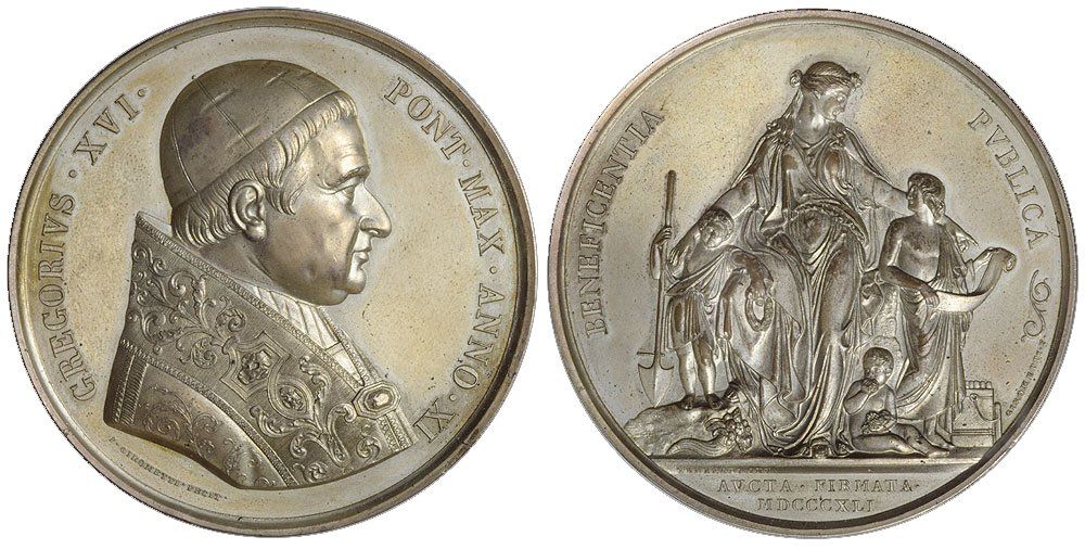 Medaillen: Rom, Gregor XVI., Medaille 1841 AN XI – Gebraucht aus Chiasso von Novamarketing