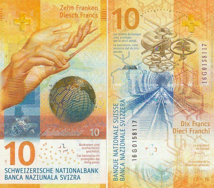 Banconote: 10 Franken 2016 unz bankfiriesch – Nuovo (secondo la descrizione) da Gelterkinden venduto da Cakir