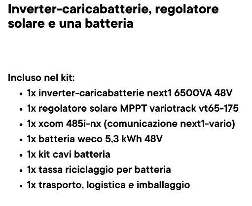 Studer Inverter: Set solare Studer Next1 e  batteria WECO 5.3 kWh - Affare!! – Nuovo e nell'imballaggio originale da Malvaglia venduto da Luca27 2