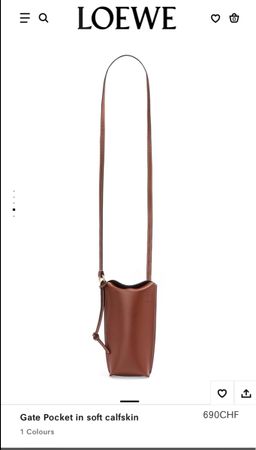 Loewe Gate Pocket Bag Soft Calfskin Brown