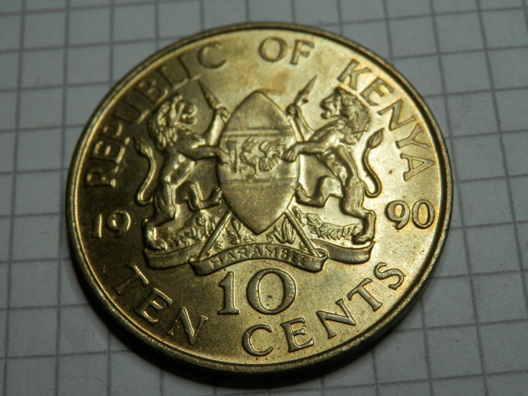 Tutti le monete: Kenia  10 Cent, 1990 – Usato da Weiach venduto da weiach81 1