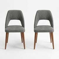 Exklusive Grau-Braune Esszimmerstühle aus Holz und Textil