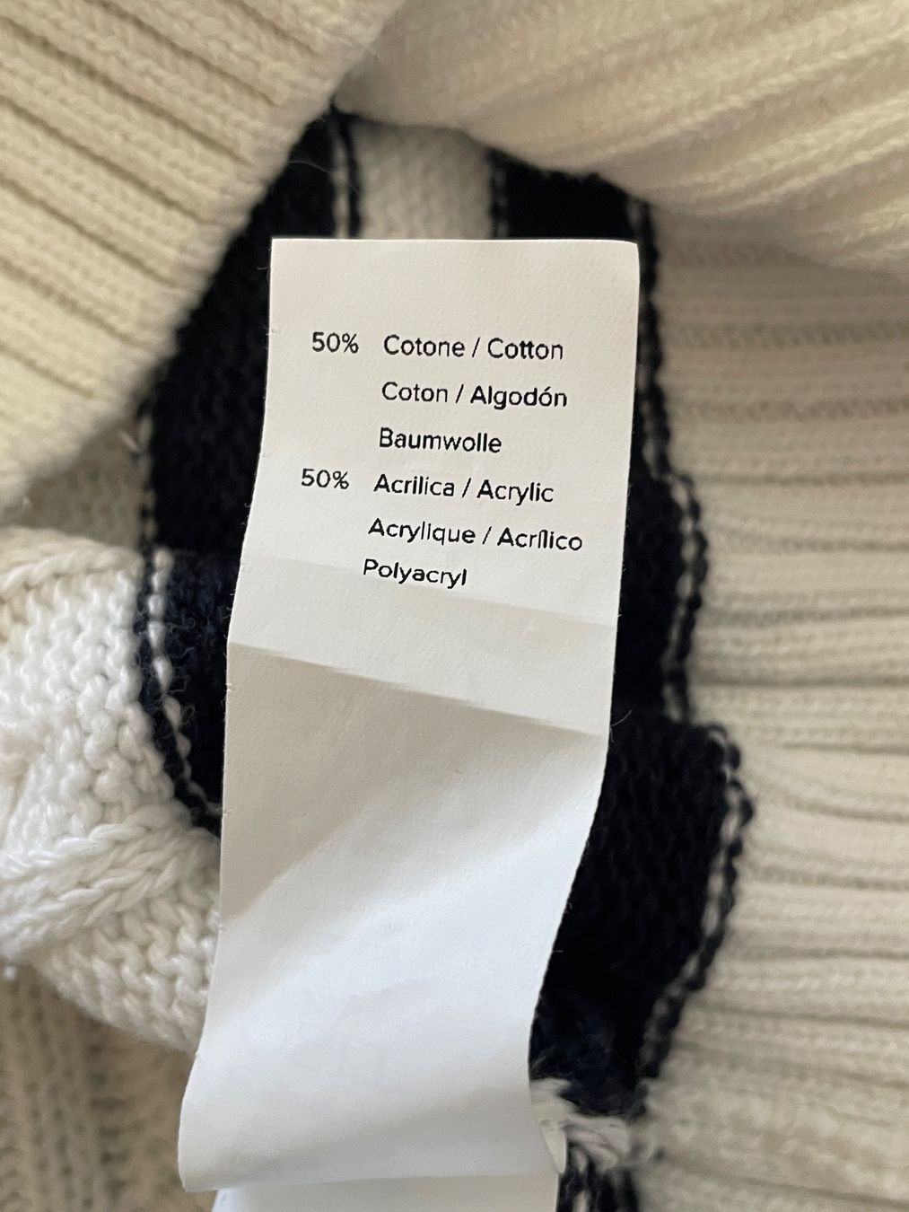 Maglioni & Felpe: Pull Subdued col V torsadé écru rayures noires taille S – Usato da Doppleschwand venduto da Retrove 6