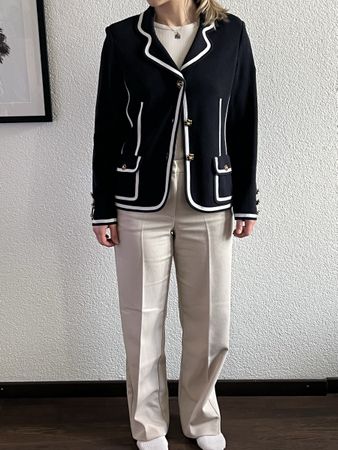 Elegance Damen Blazer Jacke Gr. 38 Schwarz/Weiss