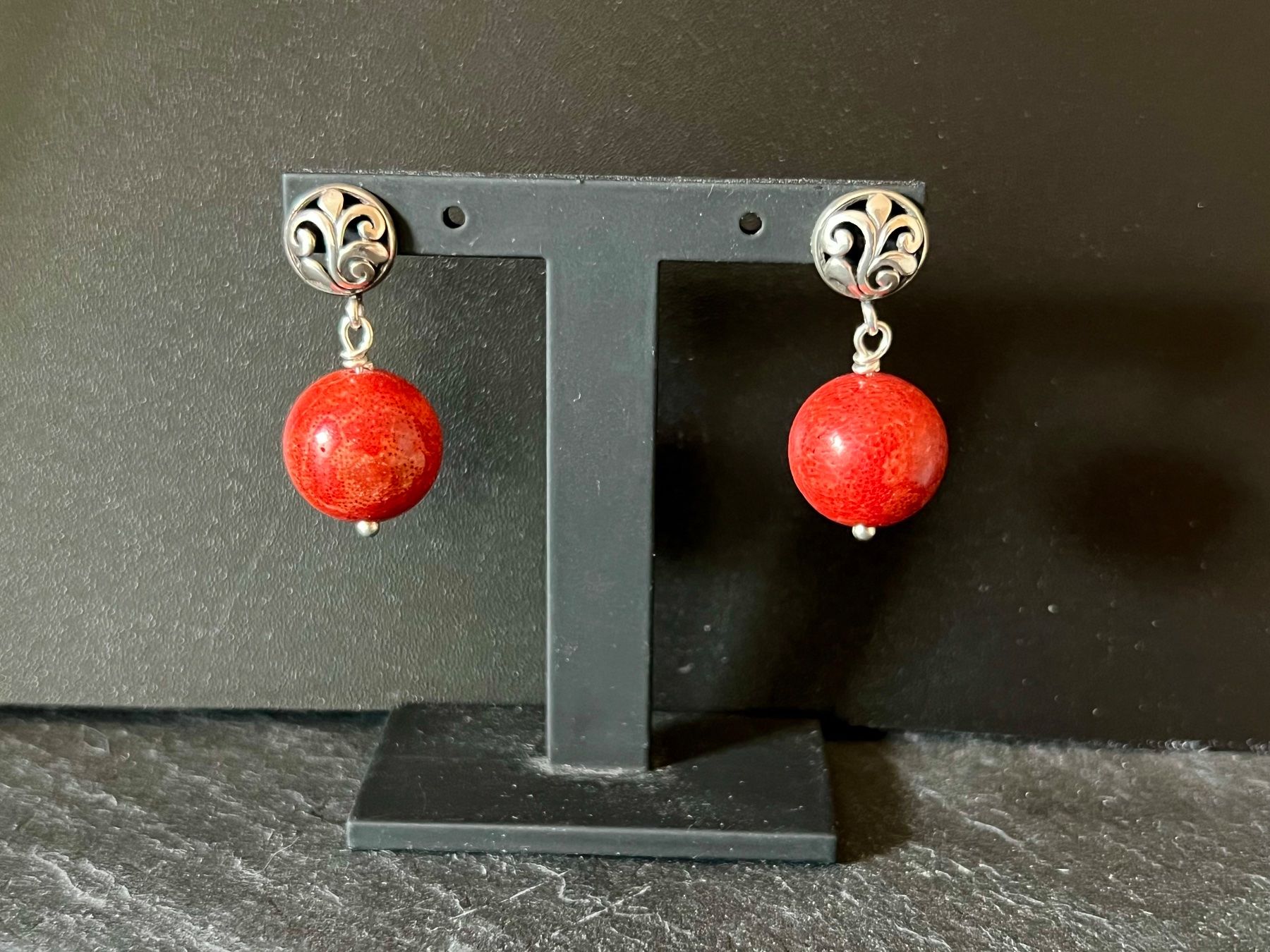 Orecchini pendenti & Orecchini a lobo: Boho Chic Coral Earrings Sterling Silver – Nuovo e nell'imballaggio originale da Rüschlikon venduto da ThereseJewelryDesign 4