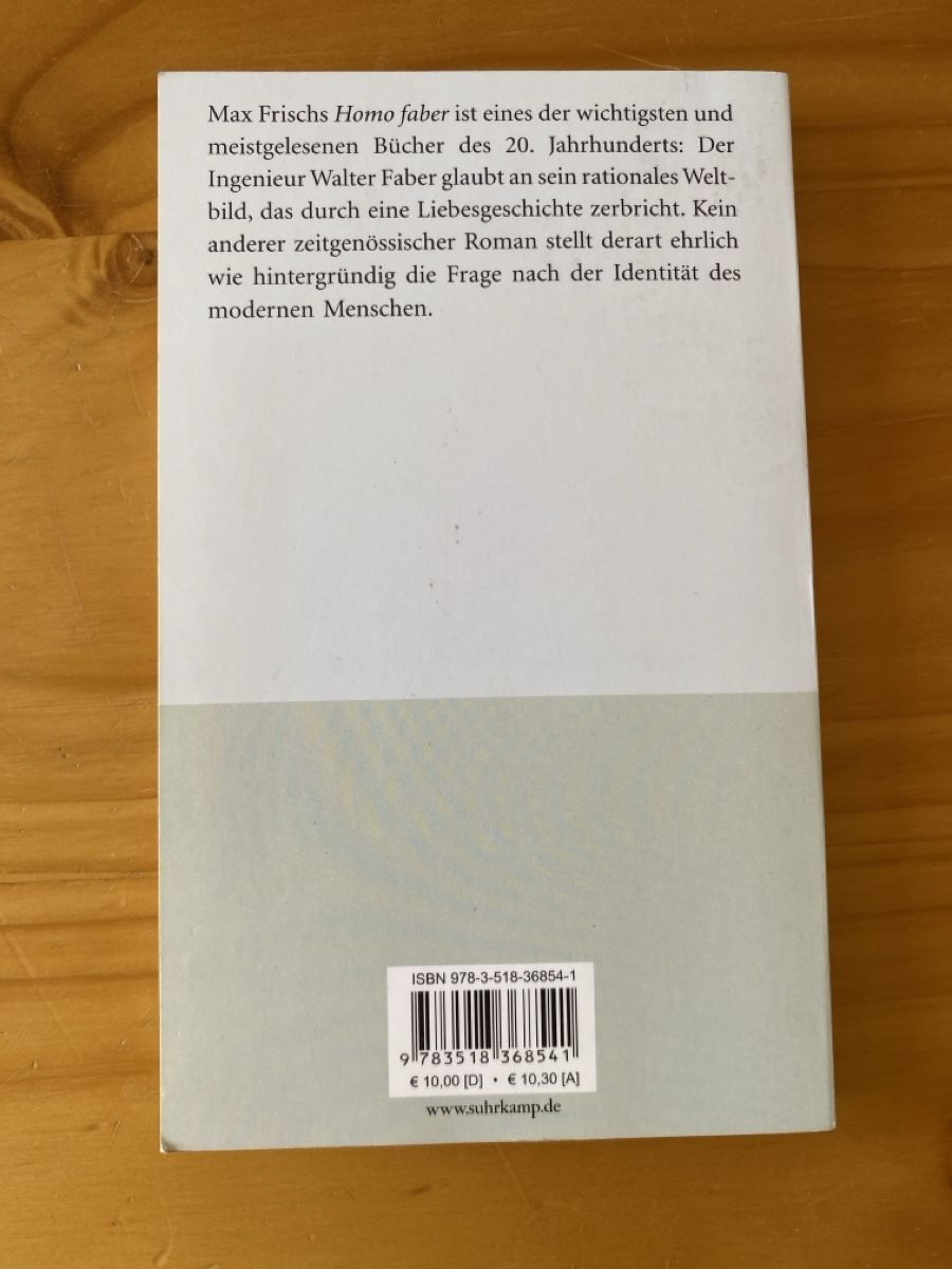 Libri: Homo Faber, Max Frisch – Nuovo (secondo la descrizione) da Brenzikofen venduto da mar_m9vl 1