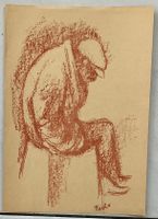 Paolo Rötelzeichnung (red chalk) - Clochard  signiert