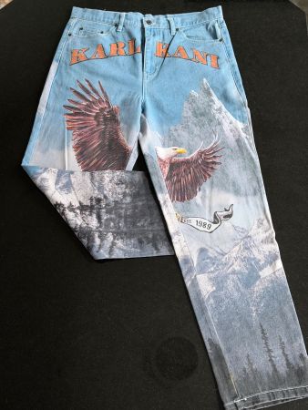 Karl Kani Jeans Baggy Vintage Eagle Mountain Print Size M
