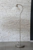 IKEA KROBY Stehlampe – Edelstahloptik mit Glasschirm