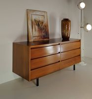 Vintage Mid-Century Lowboard / Kommode, 6 Schubladen