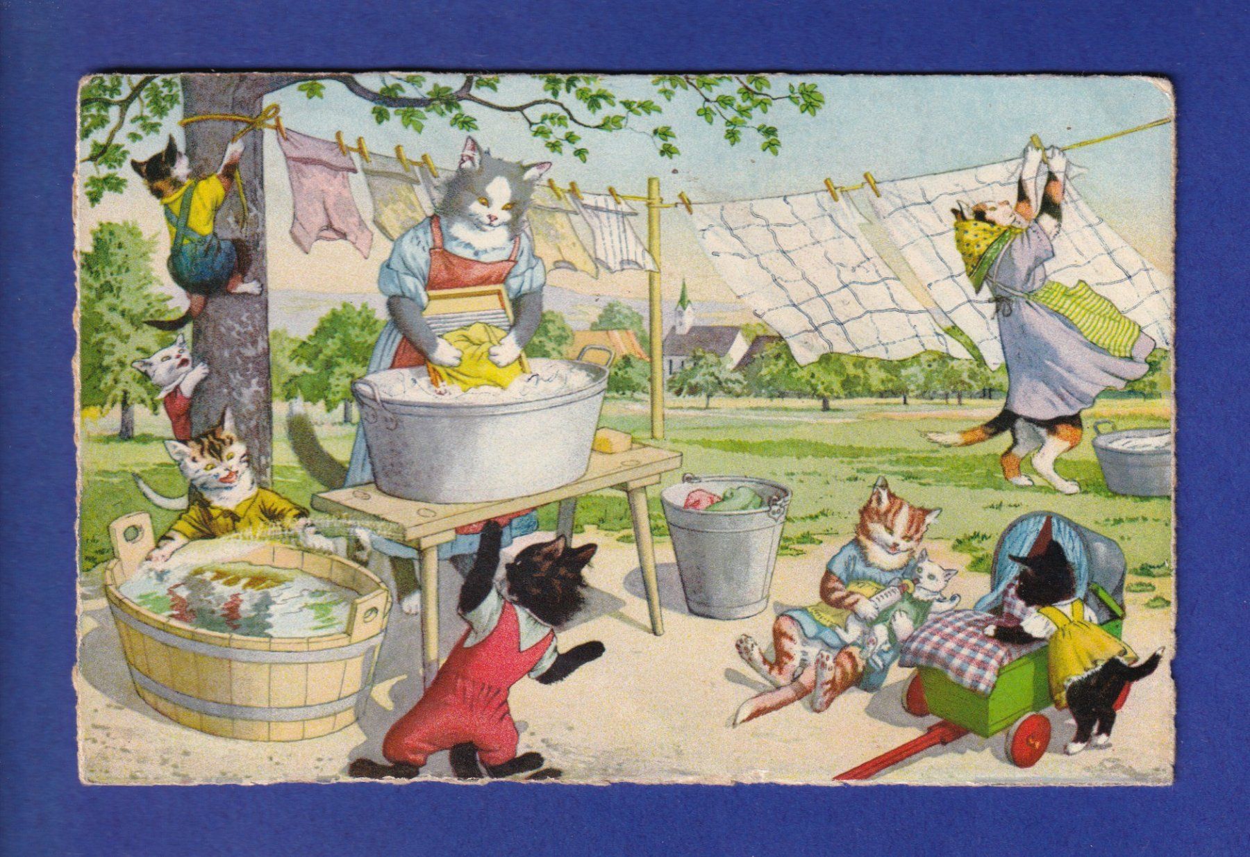 Cartoline postali: CHAT - Chats humanisés – Usato da Pully venduto da nicecards-shop