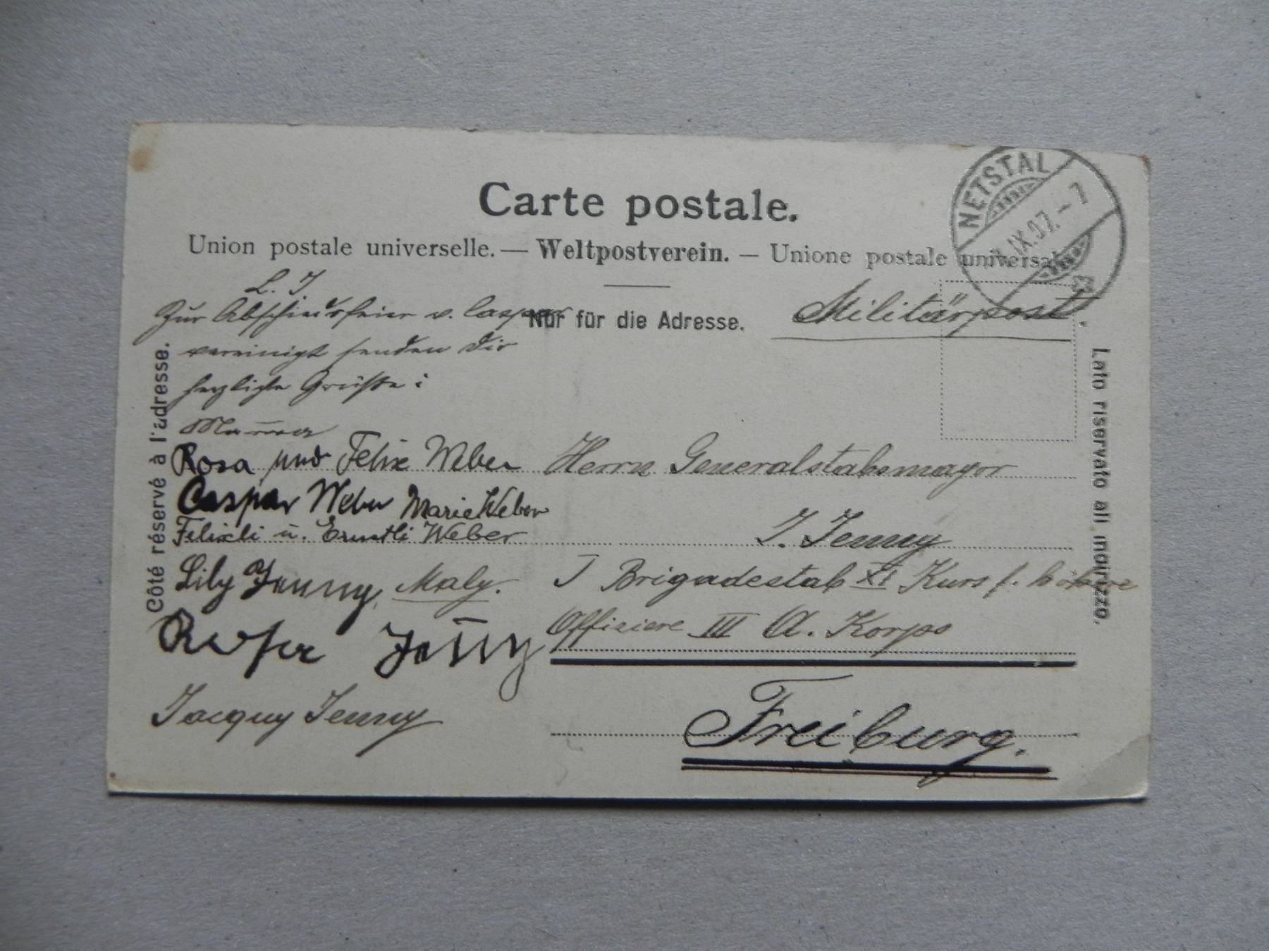 Cartoline postali: Ansichtskarte Netstal GL Werbernalp 1907 – Usato da Siebnen venduto da krimsie 1