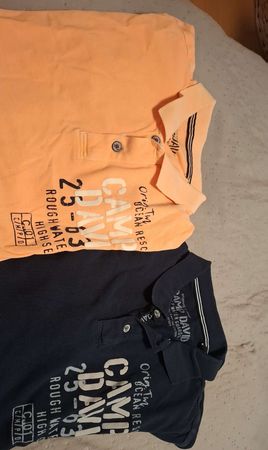 2x Polohemden Camp David Orange/Dunkelblau Grösse XXL