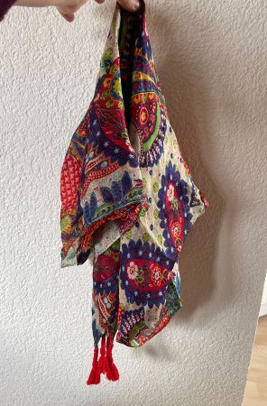 Tolles, farbiges Seiden-Foulard/Halstuch