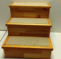 Rampsen Treppen für Haustiere Holz/Teppich 3 Stufen(em446)