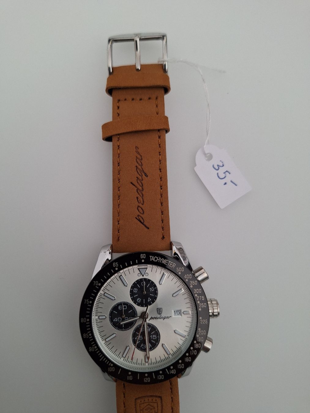 Uhren: Poedagar Herrenuhr Chronograph Lederarmband – Neu und originalverpackt aus Münchenbuchsee von Salezm 1