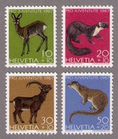1967_J220-223_Pro Juventute WILDTIERE_Reh_Steinbock… ! **