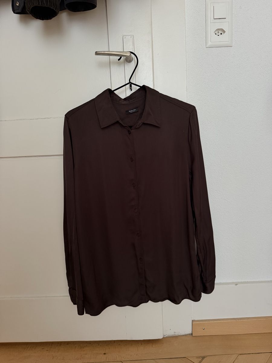 Massimo Dutti Blusen: Massimo Dutti Brown Satin Hemd M – Neu (gemäss Beschreibung) aus Zürich von flo_8x2x 3