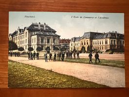Postkarte Neuenburg Akademie Litho 1917  (P568)