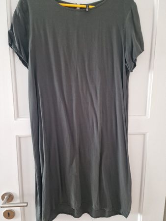 Olive Kleid aus leichtem Stoff, L Viscose