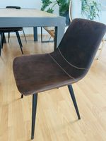 4x Home24 Polsterstuhl „Teini“ – Vintage Dunkelbraun