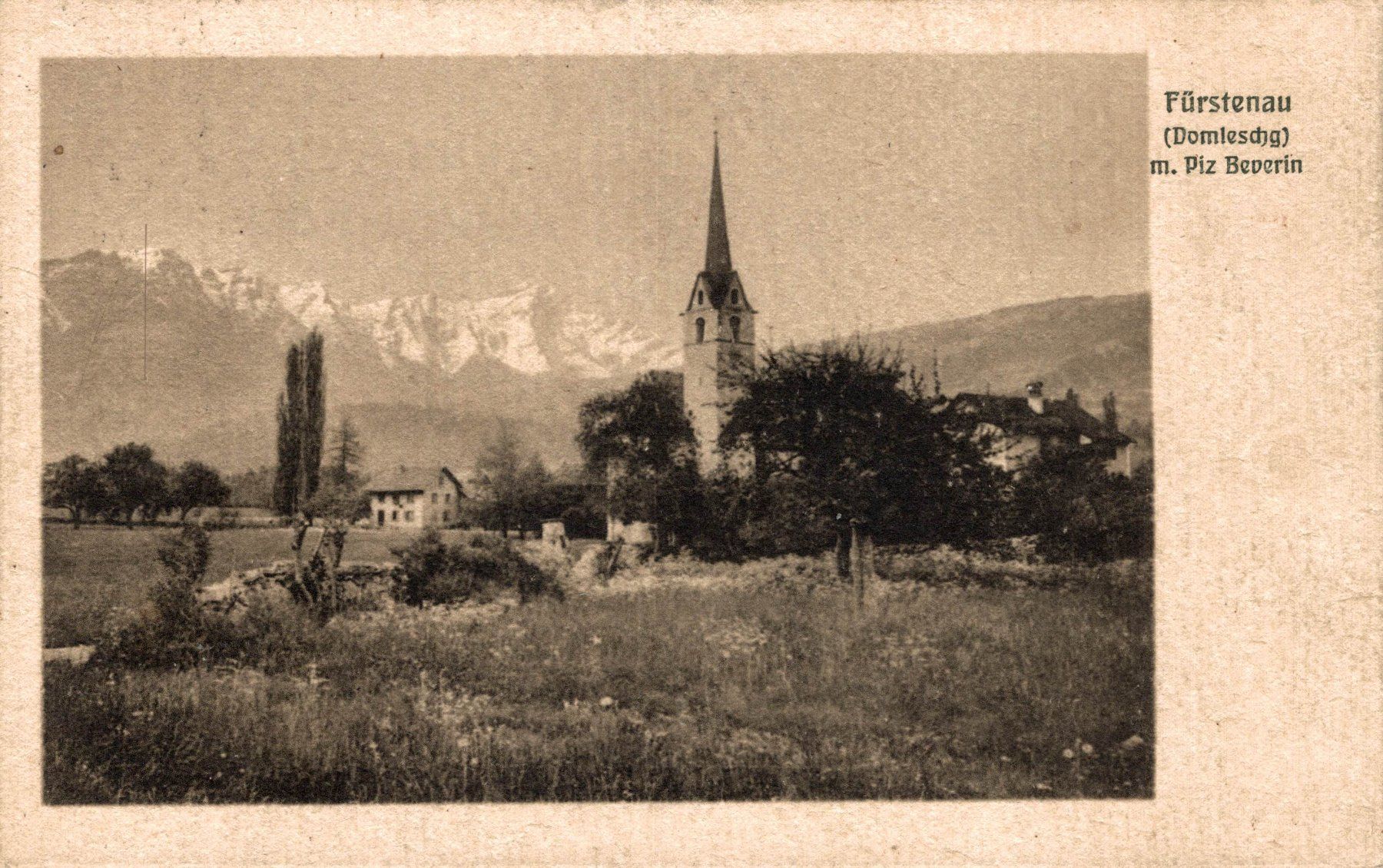 Cartoline postali: Fürstenau (Domleschg). Kirche – Usato da Bronschhofen venduto da Astore