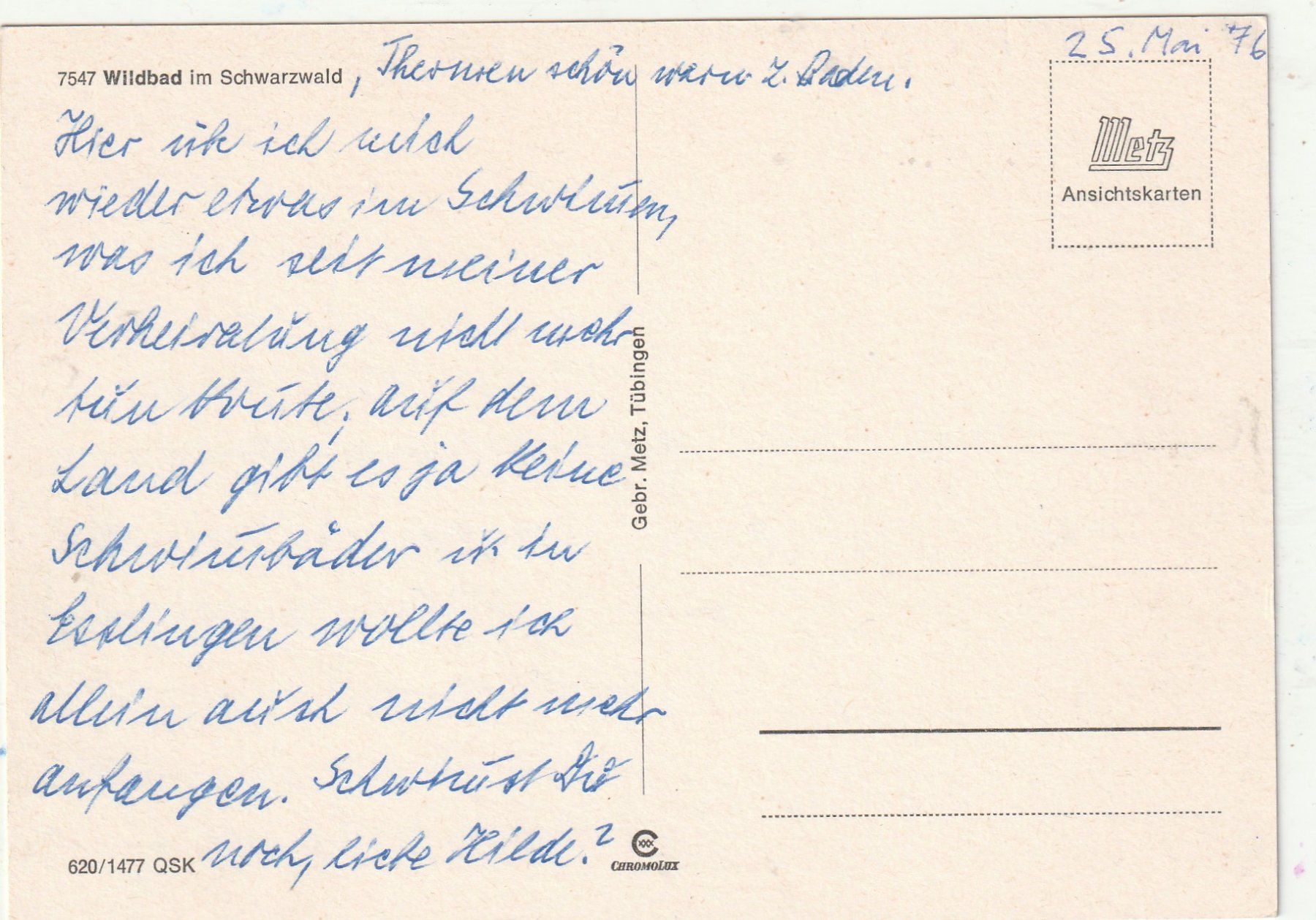 Cartoline postali: Wildbad  MBK – Usato da Lumbrein venduto da made02 1