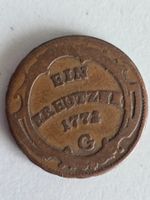 Münze Ein Kreuzer 1772 G mit Wappen gebraucht