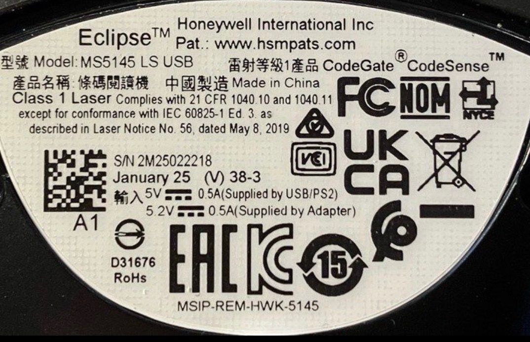 Honeywell Scanner: 1 Stück Barcode Scanner Honeywell Eclipse MS5145 – Nuovo (secondo la descrizione) da Hefenhofen venduto da Rinahorn01 1