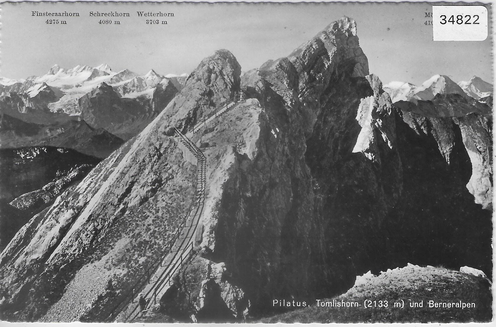 Ansichtskarten: Pilatus - Tomlishorn und Berneralpen, Treppe – Gebraucht aus Ettingen von Kartenplanet