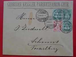 1902, attraktive Frankatur: CHUR nach SCHRUNS (AT) 4 Ziffern