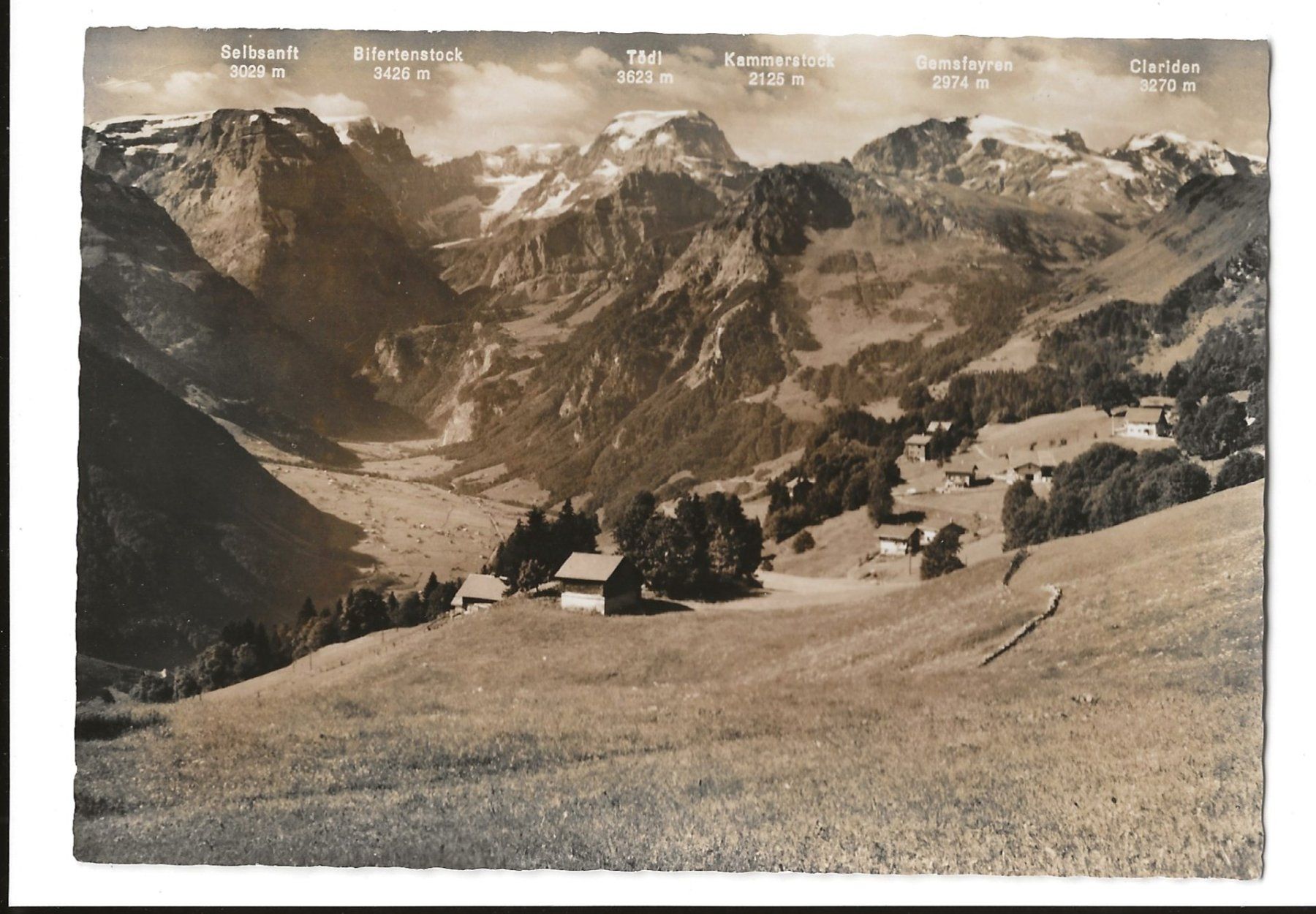 Ansichtskarten: AK ca.1950  Braunwald mit Blick auf Tödikette – Gebraucht aus Greifensee von 315WDO