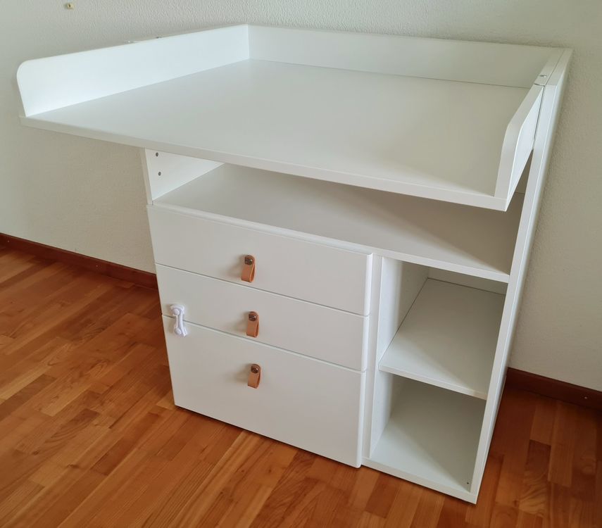 SMÅSTAD Wickeltisch, weiß grau/3 Schubladen, 90x79x100 cm - IKEA