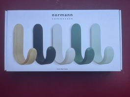 Normann Copenhagen Curve Wandhaken Set, Holz lackiert