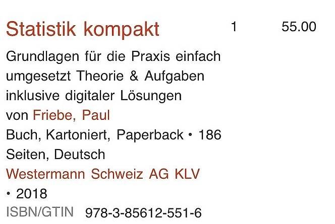 Livres: Statistik kompakt – Neuf avec emballage d'origine à Burg AG par bha_nj8t 2
