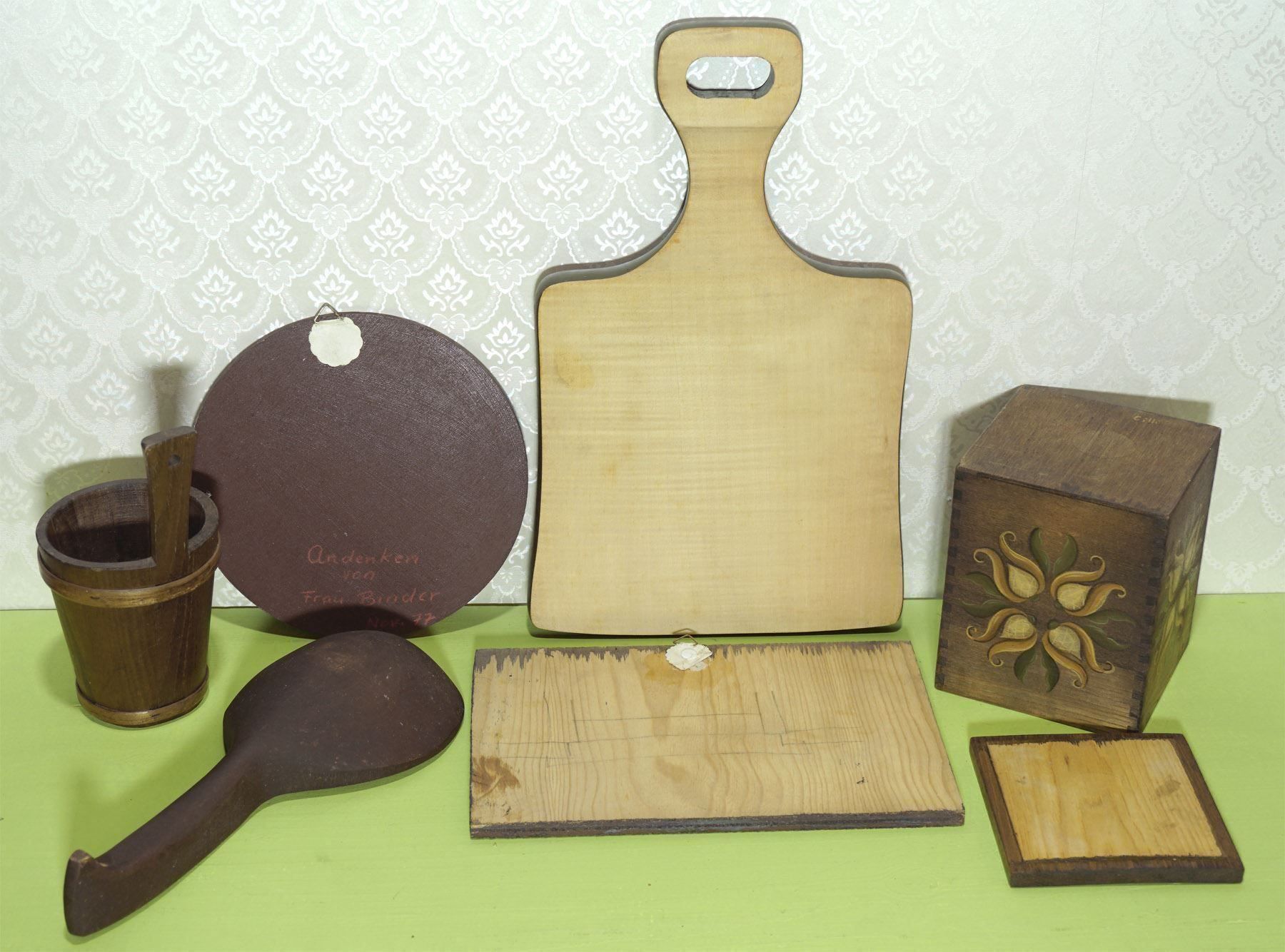 Sculture & Statue: 6 wunderbar handbemalte Holz-Objekte – Usato da Meggen venduto da Brockitare 6