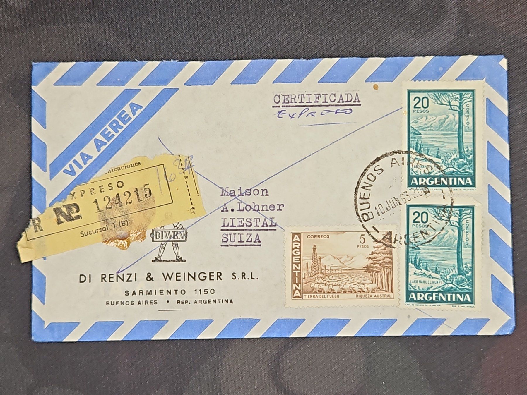 Tutti i francobolli: CL24 Enveloppe + Timbre Argentine 1963 – Usato da Cousset venduto da Patrick_Collections