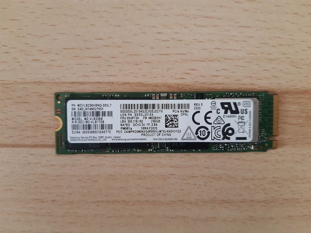 SSD Samsung MZ-VLB256B 256GB NVMe M.2 | Kaufen auf Ricardo