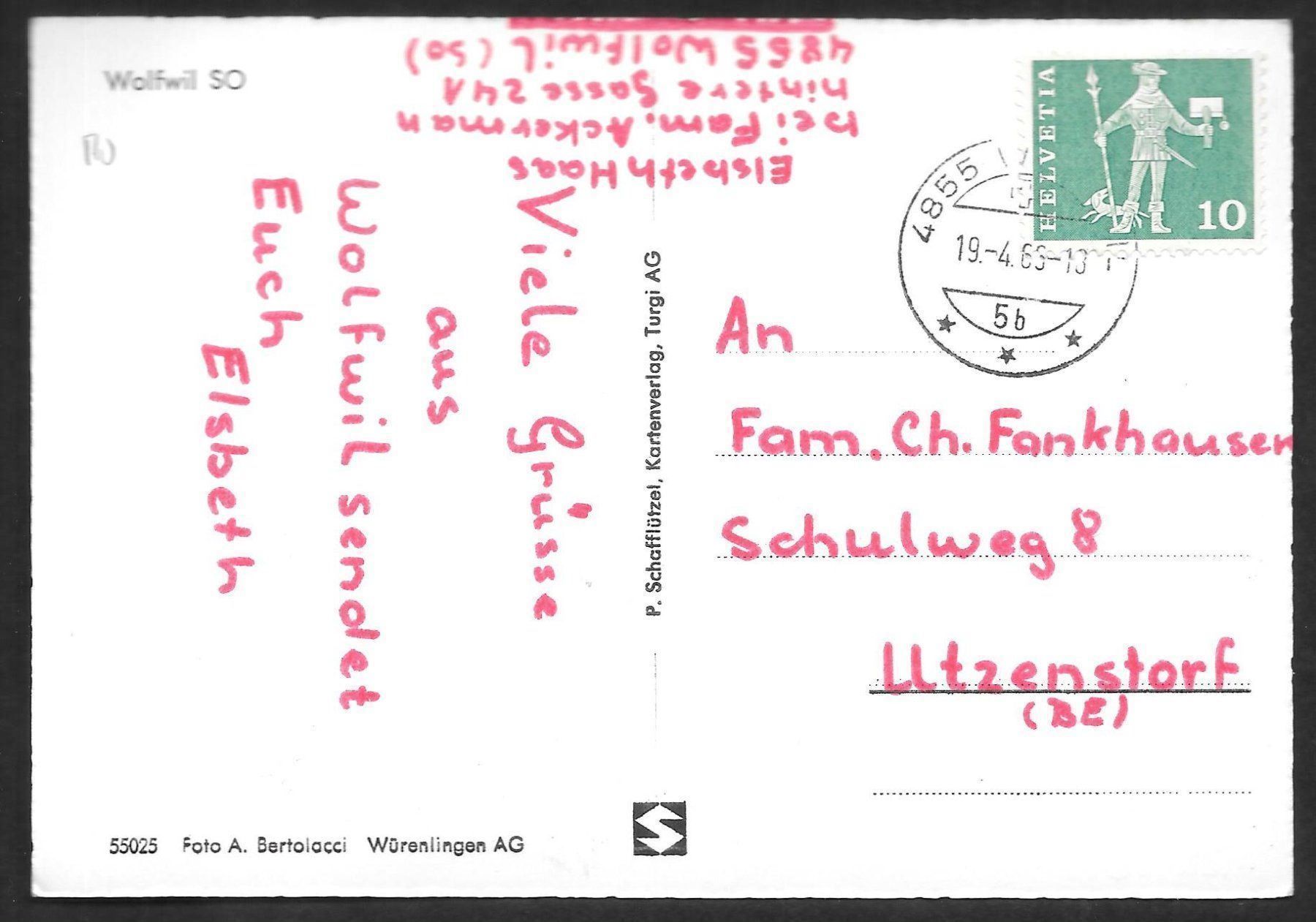 Cartoline postali: Wolfwil Flugaufnahme – Usato da Olten venduto da clotaldi 1