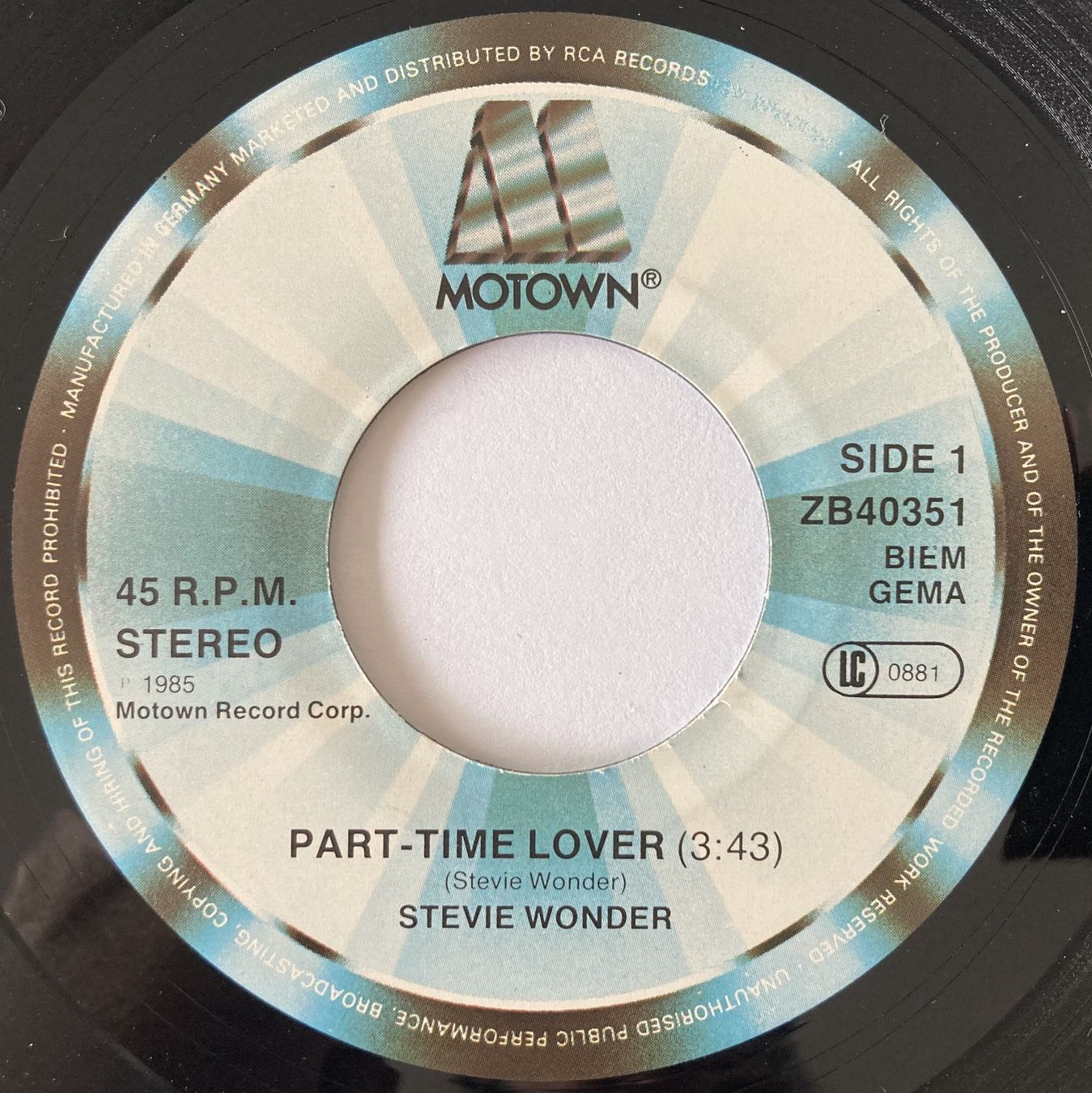 Vinyles: STEVIE WONDER - PART-TIME LOVER – D'occasion à Bottens par hotter-than-hell 2